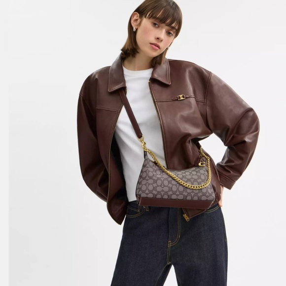 Authentic Coach Juliet Shoulder Bag 25 In Signature Jacquard - Picture 2 of 5